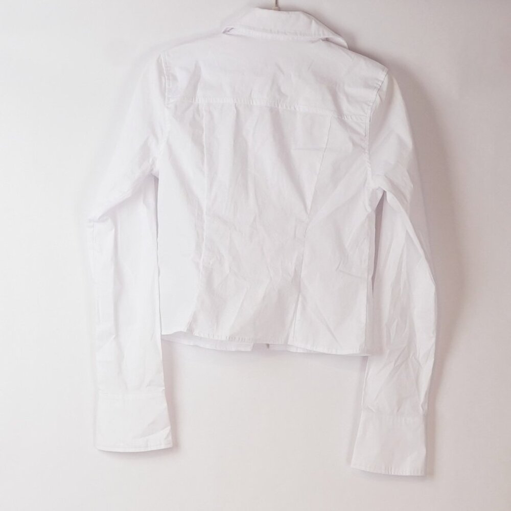 Olivaceous Cropped Single Button Collared Shirt W… - image 3